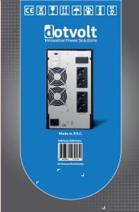 DOTVOLT VOLT MN 3 KVA 6x12V/9AH Akülü ONLİNE 1F/1F LCD Ekranlı 5/10 DK UPS